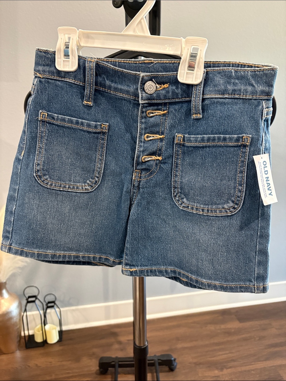 Old Navy Blue Denim Button-Fly Casual Shorts